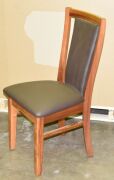 3 x Timber with Brown/Chocolate PU Padded cushion top Dining chairs - Dimensions 500W x 450D x 940H mm. - 2
