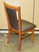 3 x Timber with Brown/Chocolate PU Padded cushion top Dining chairs - Dimensions 500W x 450D x 940H mm. - 3