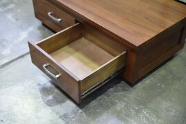 2 Drawer Timber Coffee Table - Dimensions 1250W x 650D x 400H mm - 3