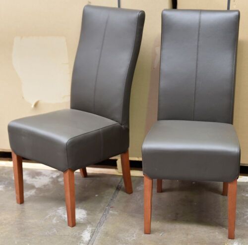 2 x Chocolate and timber Dining chairs - Dimensions 460W x 520D x 1060H mm