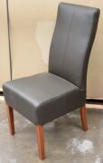 2 x Chocolate and timber Dining chairs - Dimensions 460W x 520D x 1060H mm - 2