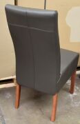 2 x Chocolate and timber Dining chairs - Dimensions 460W x 520D x 1060H mm - 3