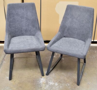 2 x Grey Fabric with metal base dining chairs - Dimensions 500W x 500D x 930H mm