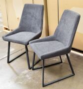 2 x Grey Fabric with metal base dining chairs - Dimensions 500W x 500D x 930H mm - 2