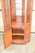 Timber Corner Display Cabinet with 2 x glass shelves with a built in down light and under storage area. Dimensions 540 x 540 x 2060H mm - 5
