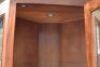 Timber Corner Display Cabinet with 2 x glass shelves with a built in down light and under storage area. Dimensions 540 x 540 x 2060H mm - 6