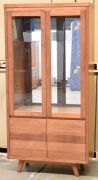 Timber Display Cabinet with under storage - Dimensions 1000W x 350D x 2000H mm