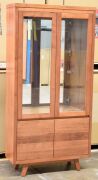 Timber Display Cabinet with under storage - Dimensions 1000W x 350D x 2000H mm - 2