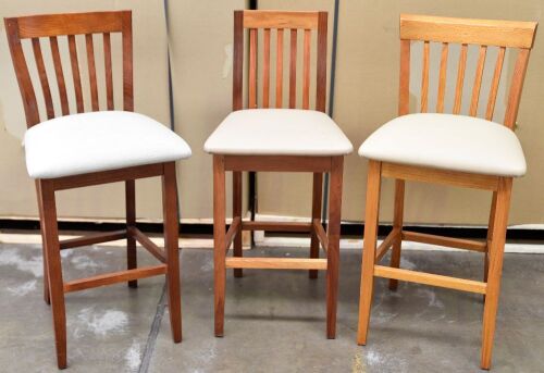 3 x Assorted Timber Bar Stools. Different colours, styles, and sizes - Refer to images