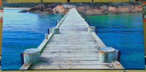 Large Jetty & Bay Canvas Print ( Freycinet 11 - Oasis Edition ) - Dimensions 1370 x 670 mm