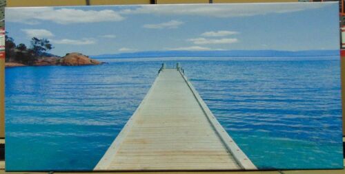 Large Jetty & Sea Canvas Print ( Freycinet 11 - Oasis Edition ) - Dimensions 1370 x 670 mm