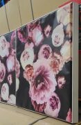 2 x Floral Pattern Canvas Artwork - Dimensions 820 x 820 mm - 2