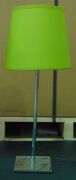 Pair of matching Mayfield 756a bedside lamps. Chrome square base with chrome upright, lime green shade - 2
