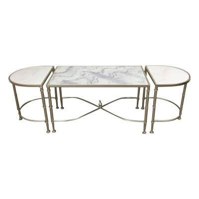 ANGELA COFFEE TABELSET OF 3 TABLE CHAMPAGNE