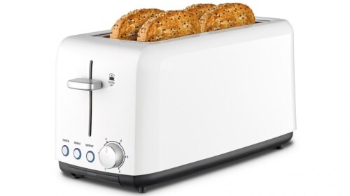 Kambrook A Perfect Fit 4 Slice Wide Slot Toaster - White KTA140WHT