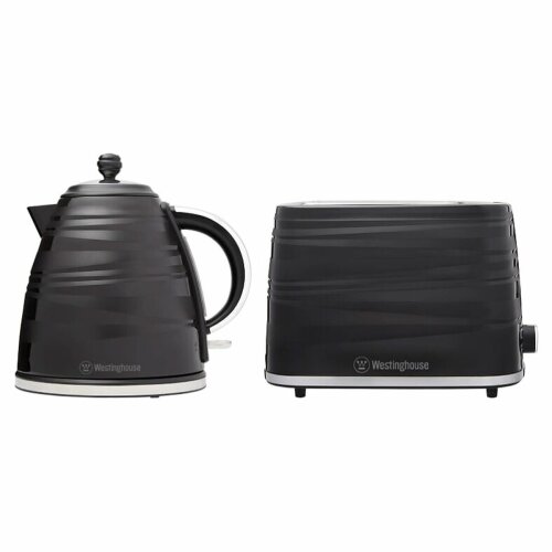 Westinghouse Black Kettle and 2 Slice Toaster Pack WHKTPK07K