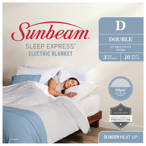 Sunbeam Sleep Express Boost Double Bed Fitted Heated Blanket BLB4841
