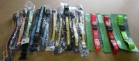 Assorted Dog Collars (12 x mix coloured Nylon, 3 x LED Collars)