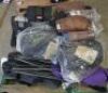 pallet of assorted camping chairs and sleeping bags