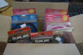 Box Of Assorted Fishing Line Comprising Of Scheider, Sunline And Ocean Stream<p>Note: Items were part of insurance claim pertaining to transit damage. Sold as is. May contain faults\damages.