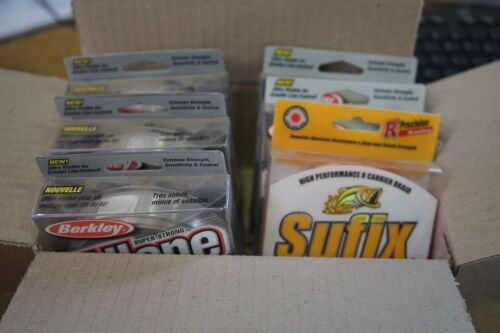 Box of Assorted fishing line comprising of Trilene and Sufix
