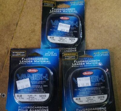 Berkley Vanish Fluorocarbon Fishin Reel x 5 combo