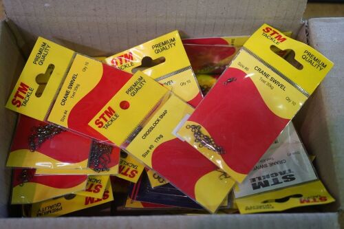 Box of Assorted STM Tackle Branded Crane Swivells and Crosslocks