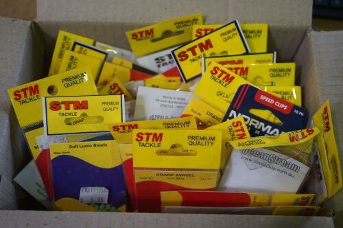 Box of Assorted STM Tackle Branded Crane Swivells and Soft Lumo Beads