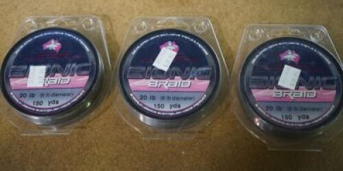 Bionic Braid 20lb, 150 yds Fishing Line x 3 combo pack