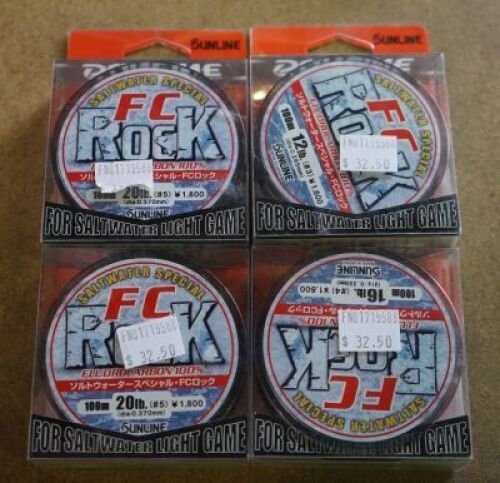 FC Rock Saltwater light game Fishing Line 2 x 20lb, + 1 each 12lbd 16lb combo pack