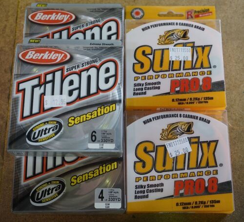 Mixed Berkley and Sufix fishing line 5 pack combo