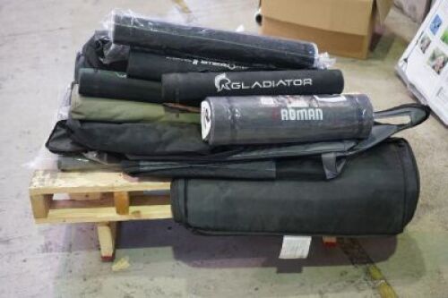 Mixed Pallet of assorted Fishing rod bags, hard and soft cases