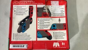 Bundle Items of 1x PDP Joy-Con Charging Grip Plus for Nintendo Switch, 1x Powerwave 5m Switch Charge Cable & 1x Powerwave Slimline Crystal Case for Nintendo Switch - 6