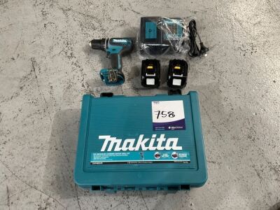 Makita 18v 13mm Brushless Hammer Driver Drill Kit DHP485SFE
