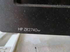 Hewlett Packard 27" Monitor, Model: HPZR2740W, with power lead - 3