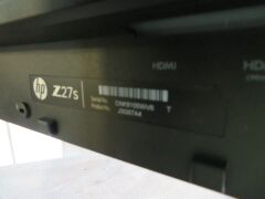 Hewlett Packard 27" Monitor, Model: Z27S, with power lead - 4