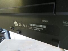 Hewlett Packard 27" Monitor, Model: Z27S, with power lead - 3