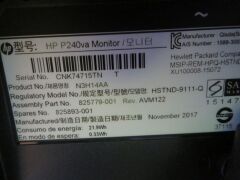 Hewlett Packard 24" Monitor, Model: Pro Display P240 VA, with power lead - 4