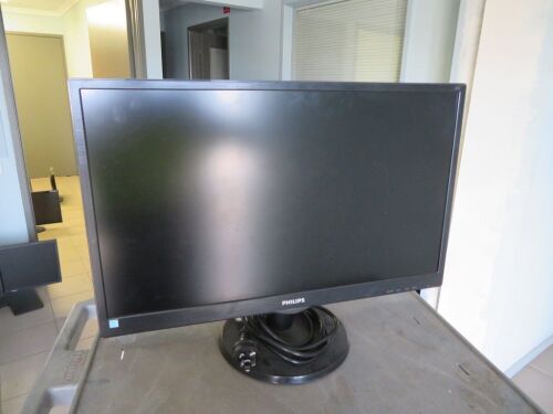 Philips 24" LED Monitor, Model: 243V5Q, with power lead