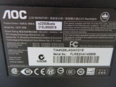 AOL 22" LED Monitor, Model: e2250Swh, with power lead - 5