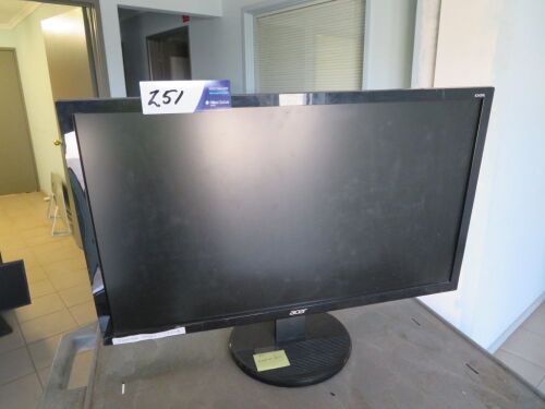 Acer 24" Monitor, Model: K242HL, with power lead