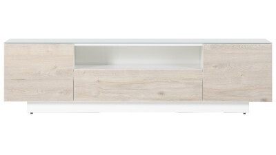 Sonorous 1800mm Cabinet - White/Walnut LB1830GWHTSLO