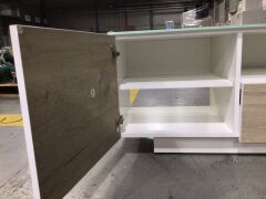 Sonorous 1800mm Cabinet - White/Walnut LB1830GWHTSLO - 7
