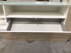 Sonorous 1800mm Cabinet - White/Walnut LB1830GWHTSLO - 8