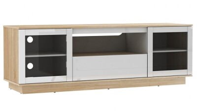 AVS Oak Lowboy 1800mm TV/AV Cabinet - Sonoma Oak Light/White Gloss OLB1800SOWS