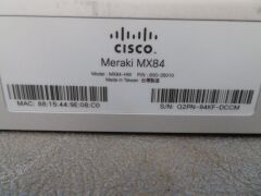 Cisco Meraki Cloud Manages Security Appliance, Model: Meraki MX84 - 4