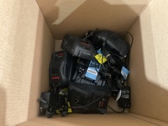 Box of Bosch Battery Chargers, Makita Power Supplies - 2