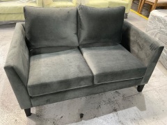 Murraya 2 Seater Lounge in Upholstered Regis Charcoal Fabric - 5