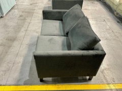 Murraya 2 Seater Lounge in Upholstered Regis Charcoal Fabric - 2