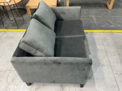Murraya 2 Seater Lounge in Upholstered Regis Charcoal Fabric - 3